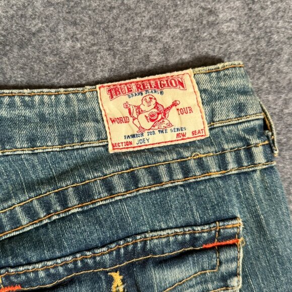 True Religion Womens Bootcut Flare Jeans Y2K Stone‎ Wash Sz 30 Made USA Y2K NWT - Picture 6 of 14